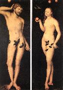 CRANACH, Lucas the Elder Adam and Eve fh oil painting